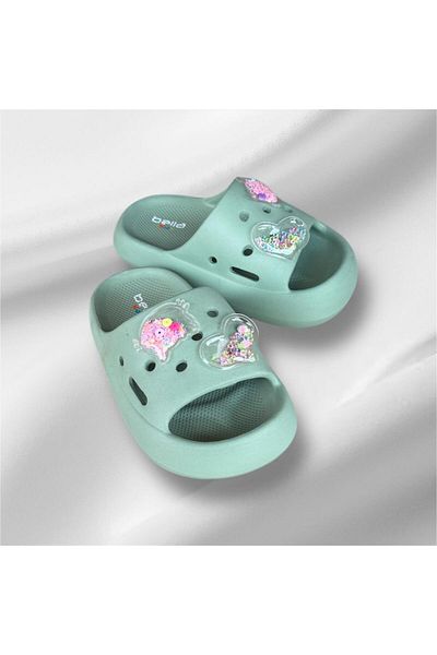 AkınalBella Girl Child Light Orthopedic Sole Sticker Pool Beach Daily Slippers