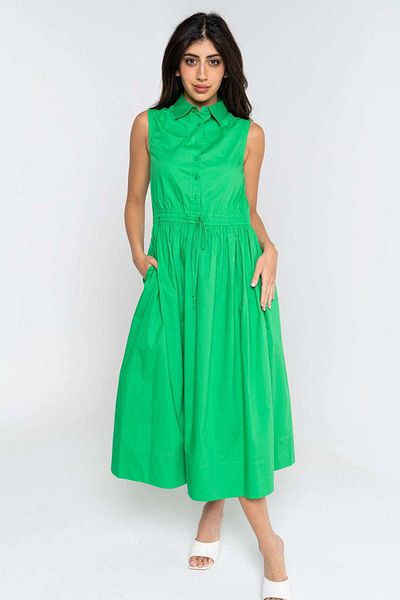 Nichii Sleeveless Midi Dress with Button Front