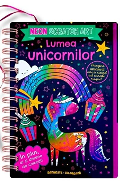 Editura Flamingo Junior Lumea unicornilor (Neon scratch art)