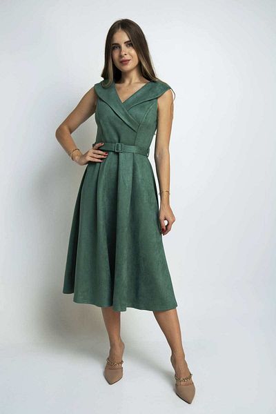 Nichii Women's Short Sleeve Flared Midi Dress