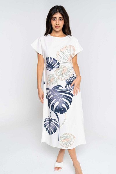Nichii Floral Short Sleeve Midi Dress