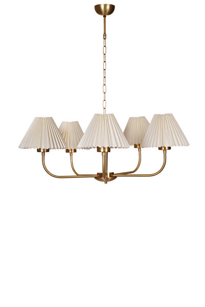 Lumexx APOLLO 5 Lİ ESKİTME PİLELİ KREM ABAJURLU AVİZE