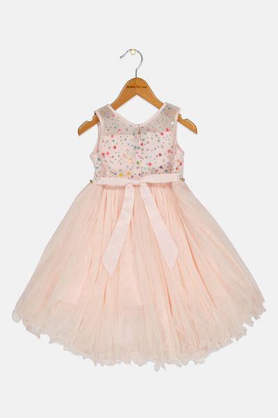 American Princess Toddlers Girl Textured Dress, Light Pink