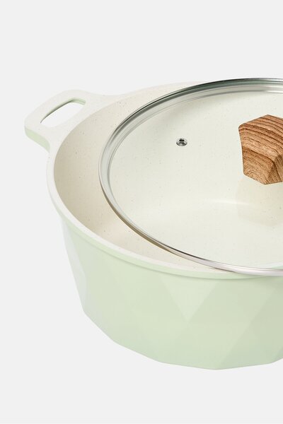 BEBEHOME Cast Aluminum Casserole With Non-Stick Coating 28cm, Mint Green