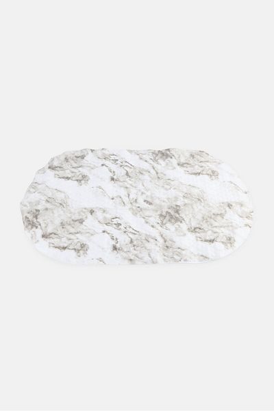 Bath Bliss Oval Marble Print Anti Slip Bath Mat, Multicolor