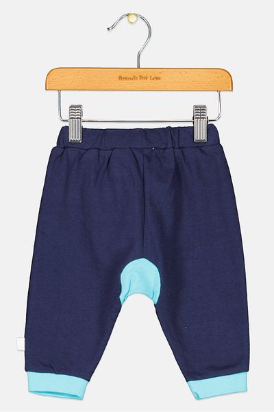 Cheekee Munkee Toddlers Boy Embroidered Pants, Navy Combo