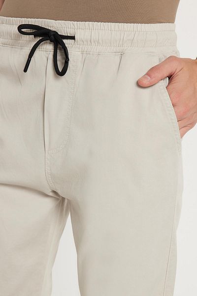 Tudors Men's Slim Fit Slim Fit Cotton Regular Waist Elastic Leg Stone Color Trousers