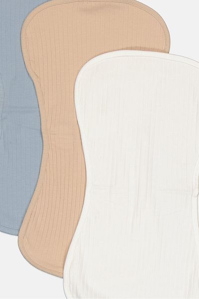 Dream Gro 3 Piece Plain Burp Clothes, Multi Color