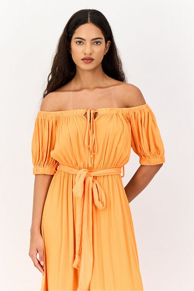 Koton Women Plain Casual Midi Dress, Orange