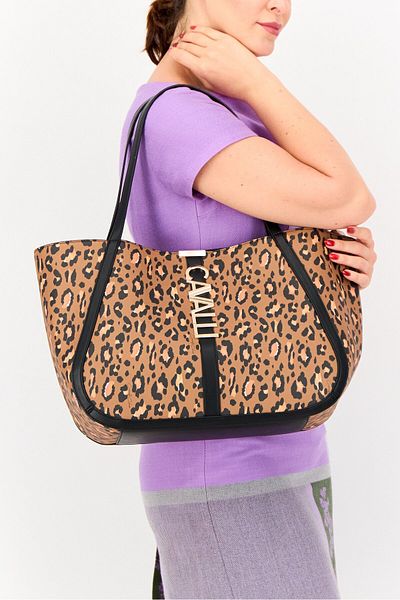 Cavalli Class Women Alessandra Brand Logo Shopper Bag, Multicolor