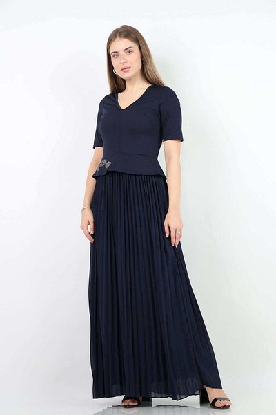 Nichii Embroidered Waist Short Sleeve Maxi Dress