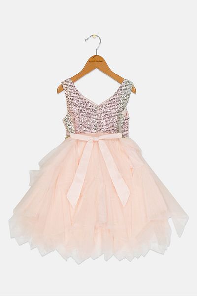 American Princess Toddlers Girl Textured Dress, Multicolor