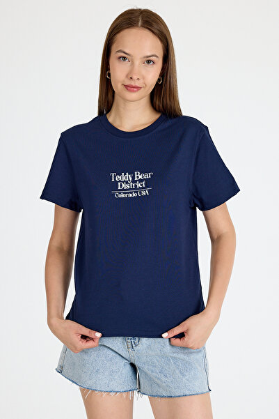 Rays تي شيرت كبير الحجم مطبوع عليه نص Laci 6462