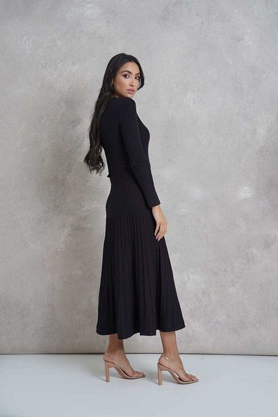 Nichii Long Sleeve Pleated Midi Dress