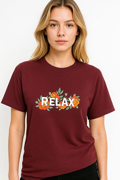 MONARCHMODA Tricou pentru femei (TRIOC PREMIUM IMPRIMAT ROȘU CLARET REGULAR FIT / CORTĂ NORMALĂ 100% bumbac 100% GULER CU DUA PIESE)