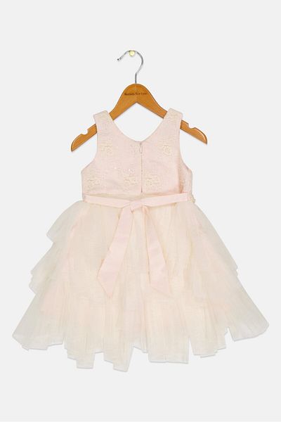 American Princess Toddlers Girl Embroidered Flare Dress, Multicolor