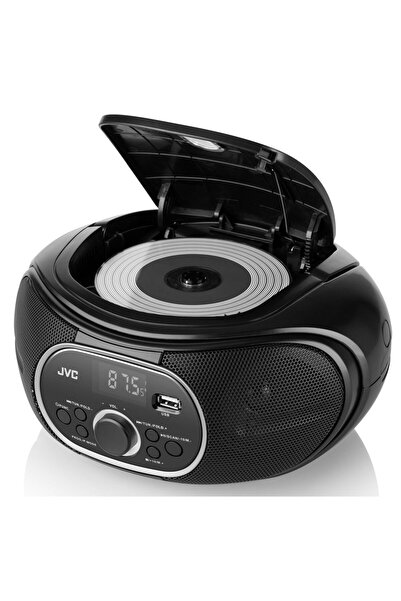 JVC RD-E221B CD radio, 2 x 1.3 W RMS, FM/USB/MP3, AUX IN, headphone output, black