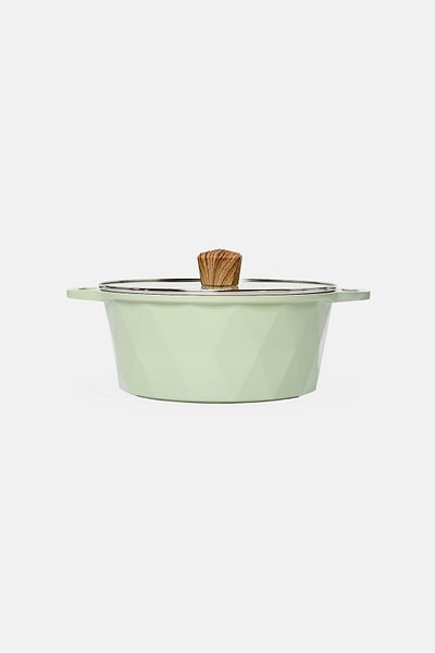 BEBEHOME Cast Aluminum Casserole With Non-Stick Coating 28cm, Mint Green