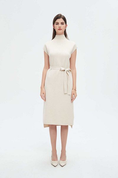 Nichii Women's Midi Dress with Waist Belt