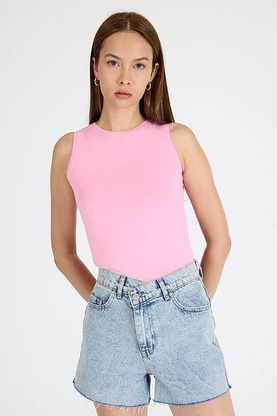 Rays Pink Crew Neck Sleeveless Slim Fit Undershirt 1663