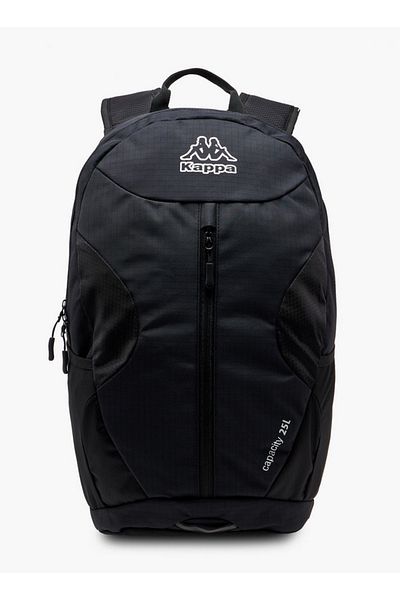 Kappa Logo Print Backpack with Adjustable Straps and Zip Closure - 16x27x46 cm