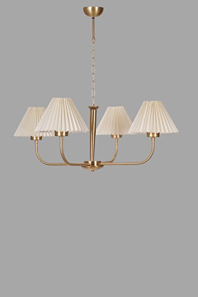 Lumexx APOLLO 4 LÜ ESKİTME PİLELİ KREM ABAJURLU AVİZE