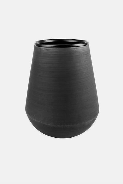 Vaidava Ceramic Decorative Flower Vase, Black