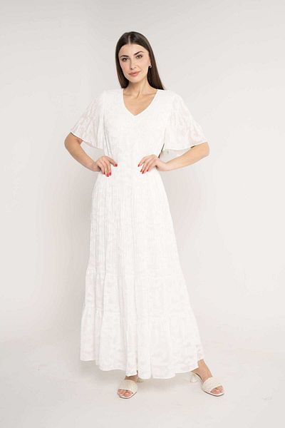 Nichii Wide Sleeve Long Dress with Butterfly Design