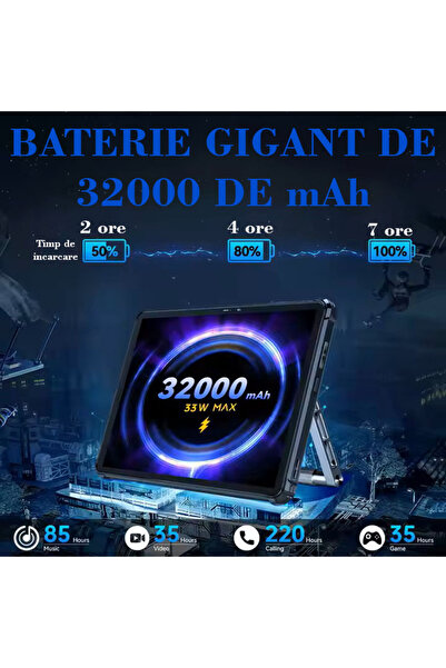 Production by A&A Tableta Rugged 5G, 24GB RAM, 256GB ROM, Baterie 32000mAh, Camera 48MP+ Night Vision 20MP
