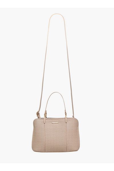 Flora Bella by Shoexpress Flora Bella Monogram Print Tote Bag with Detachable Strap and Zip Closure