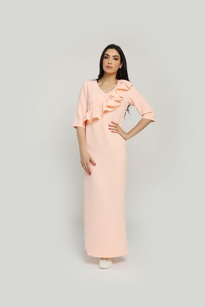 Nichii 3/4 Sleeve Ruffled Maxi Dress