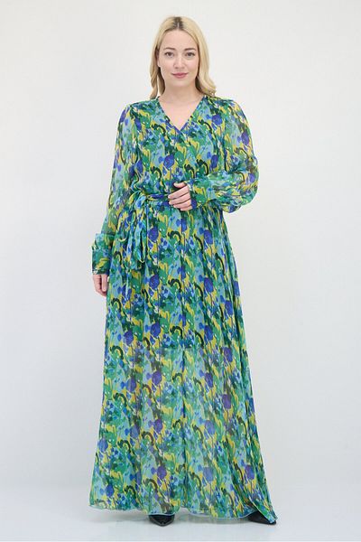 Spy Zone Exchange Women Floral Print Belted Maxi Dress, Multicolor