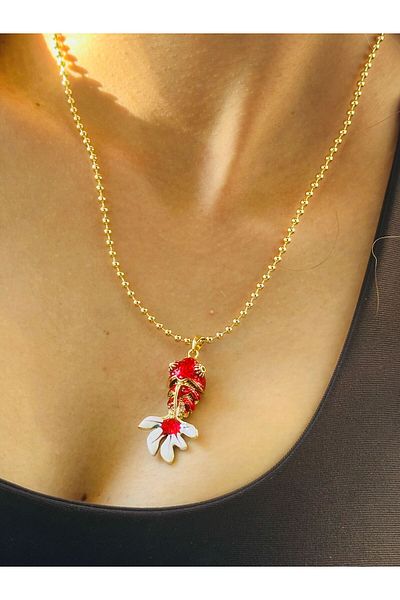 Gönülden Tasarım Steel Fish Tipped Women's Necklace 24 cm
