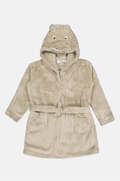 Ton O' Fun Toddlers Girl Hooded Bath Robe, Sage Green