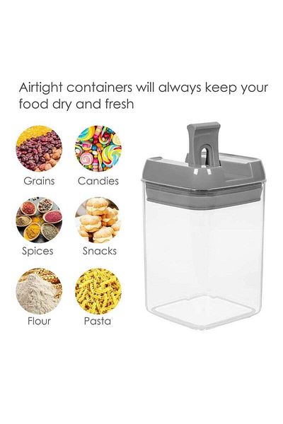 Lumely 7 Pack Airtight Kitchen Storage Organizer,Stackable Boxes Containers with Labels,Cereal & Dry Food