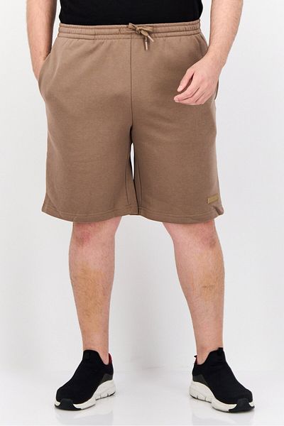 Core Elements Men Brand Logo Basic Shorts, Brown