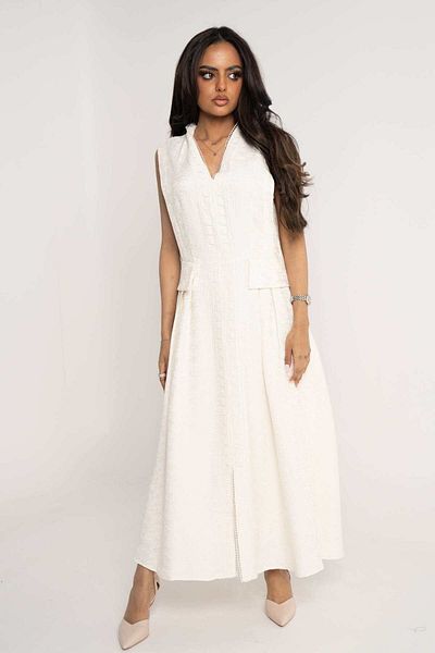 Nichii Sleeveless Midi Dress with Front Pockets
