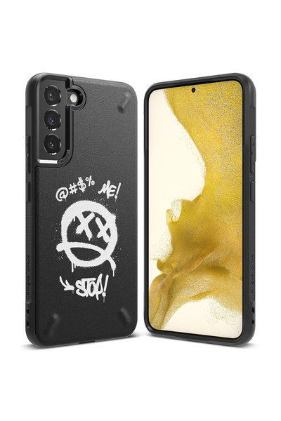 Ringke Carcasă durabilă pentru Galaxy S22+ cu design Onyx și graffiti, neagră