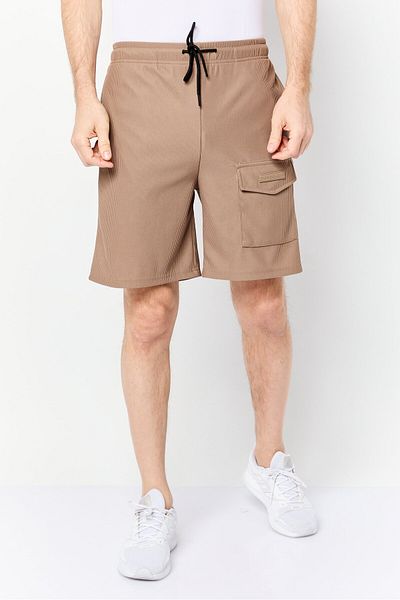 Core Elements Men Brand Logo Basic Shorts, Brown