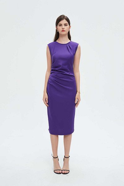 Nichii Women's Velvet Evening Dress - Simple A-Line for Special Occasions