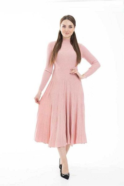 Nichii Solid Long Sleeve Woven Fabric Midi Dress