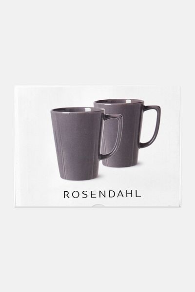 Rosendahl 2 Pcs Porcelain Mug 340ml, Dark Grey