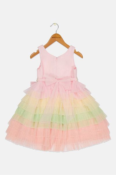 American Princess Toddlers Girl Beaded Dress, Multicolor