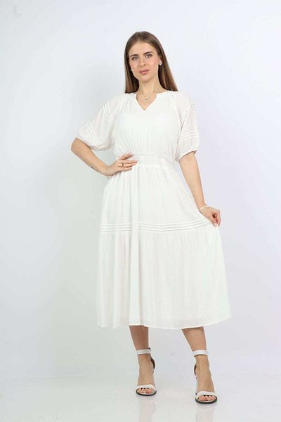 Nichii Short Sleeve Midi Dress with Waist