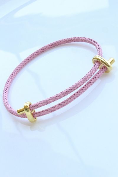 Leo'Stone New Season Colorful Adjustable Steel Detailed Knitted Rope Bracelet