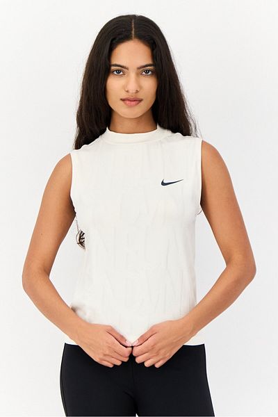 Nike Women Sleeveless Brand Logo Tank Top, Beige