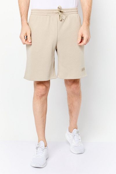 Core Elements Men Brand Logo Basic Shorts, Tan