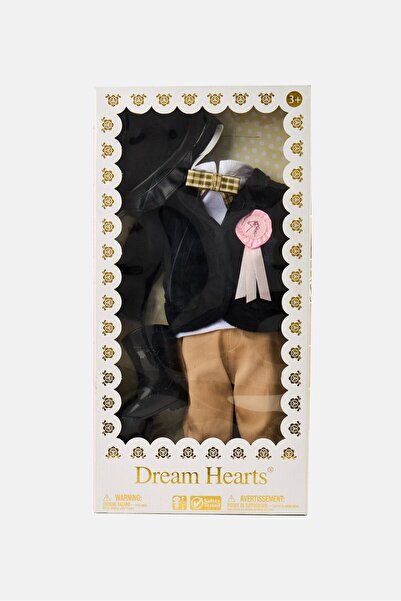 Lotus Dream Hearts مجموعة ملابس الفروسية للدمى من 5 قطع، باللون الأسود