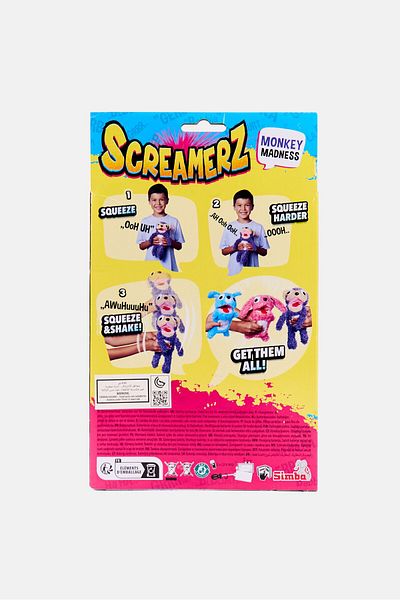 Screamerz Monkey Madness Squeeze And Shake Prank Plush Toy