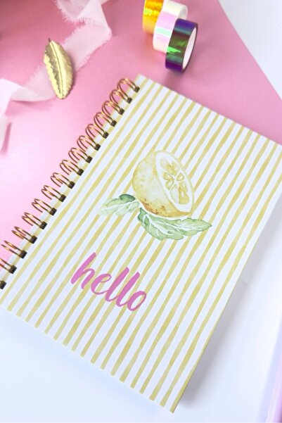 Martius Art A5 15X21 cm Hard Cover Spiral Line Notebook / School Notebook / Hello Series